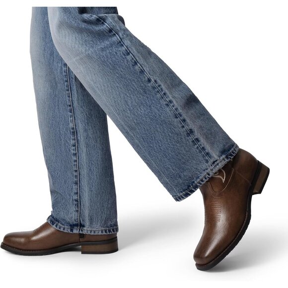 Bruno Marc Men Brown Round Toe Slip on Chunky Heel Waterproof Mid Calf Boots - Picture 4 of 8